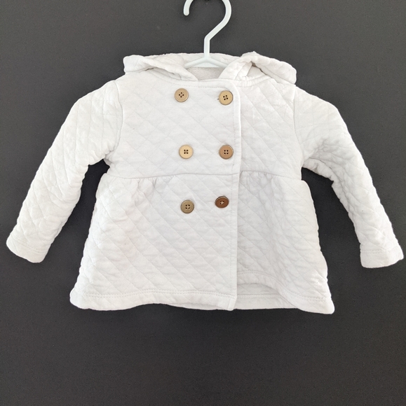 Carter's Other - White peplum hooded button up sweater